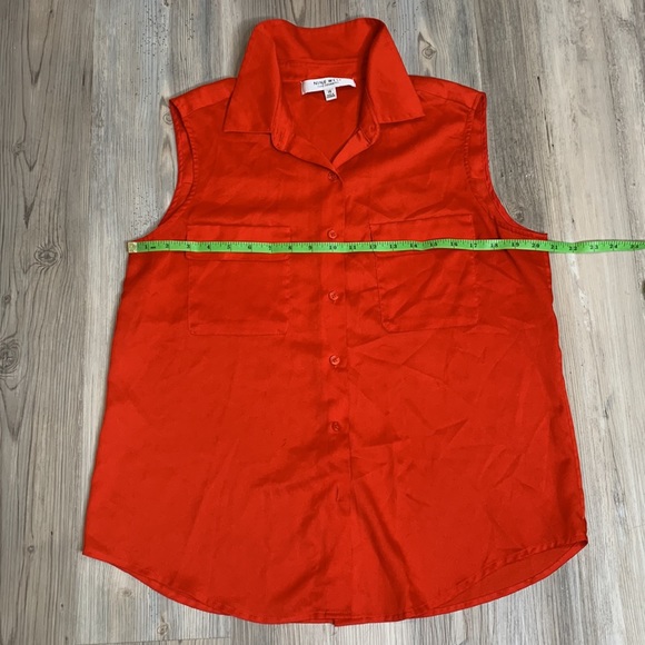 EUC Nine West Red Button Down Sleeveless Top, 14 - Picture 6 of 11